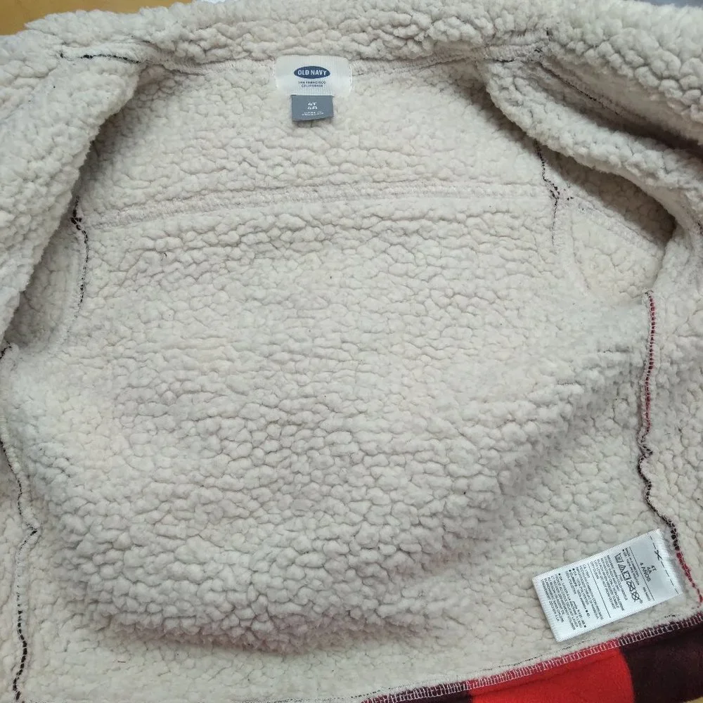 Old Navy Sherpa Lined Plaid Jacket